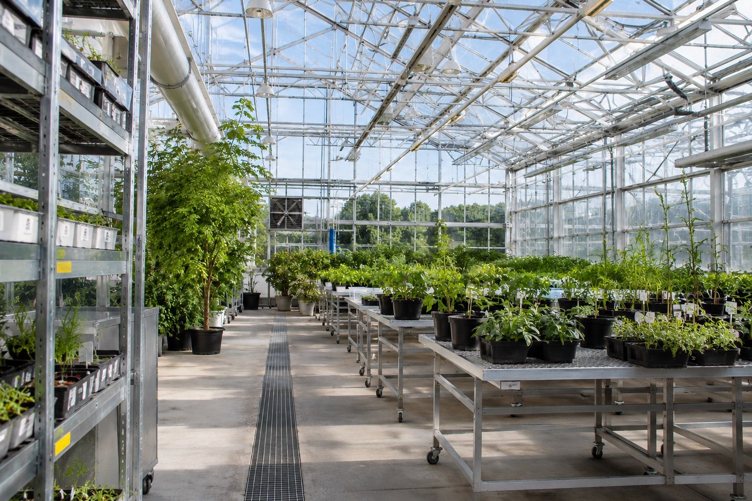 Modern research greenhouse